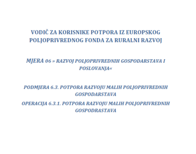 Vodič za korisnike tipa operacije 6.3.1. vodič
